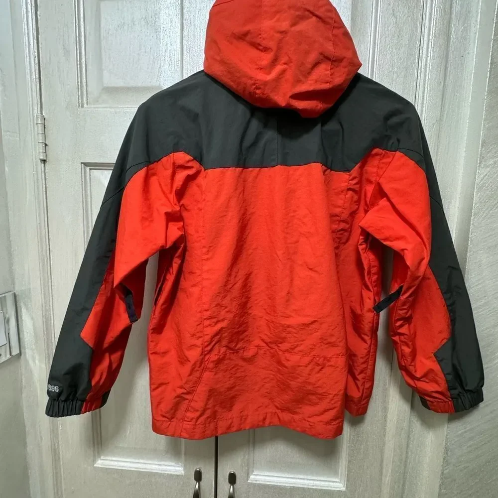 Gap Kids Boys L(10) Carrot Red Nylon Windbreaker Hooded Outdoor Jacket